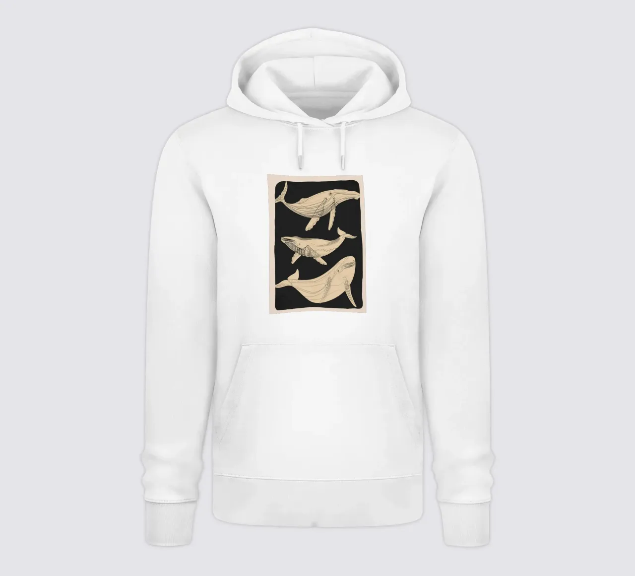 Modern Minimalist Abstract Whales felpa con cappuccio da Nadjaa