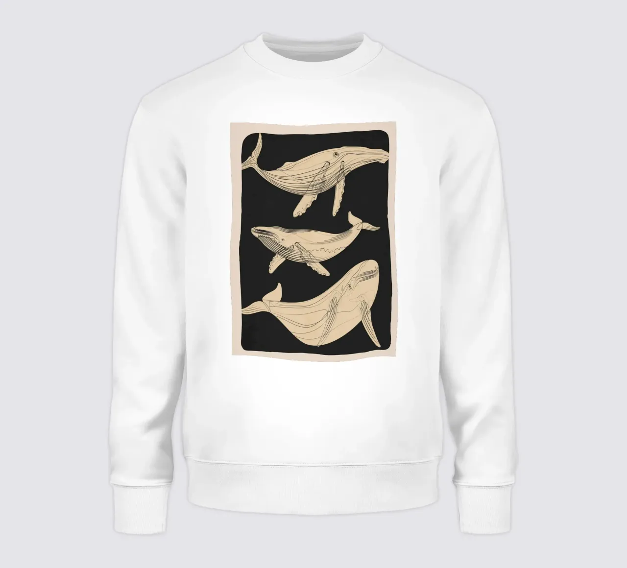 Modern Minimalist Abstract Whales felpa da Nadjaa