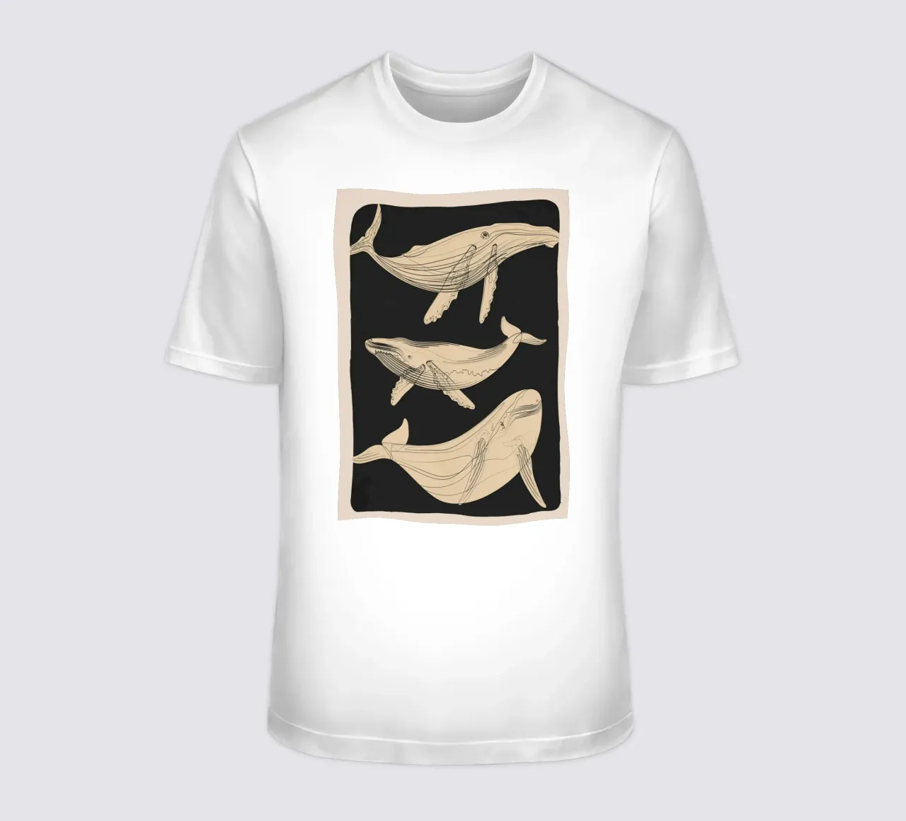Modern Minimalist Abstract Whales t-shirt da Nadjaa