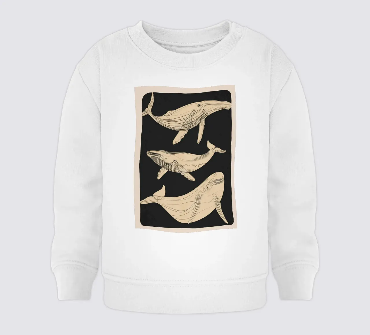 Modern Minimalist Abstract Whales felpa neonato da Nadjaa