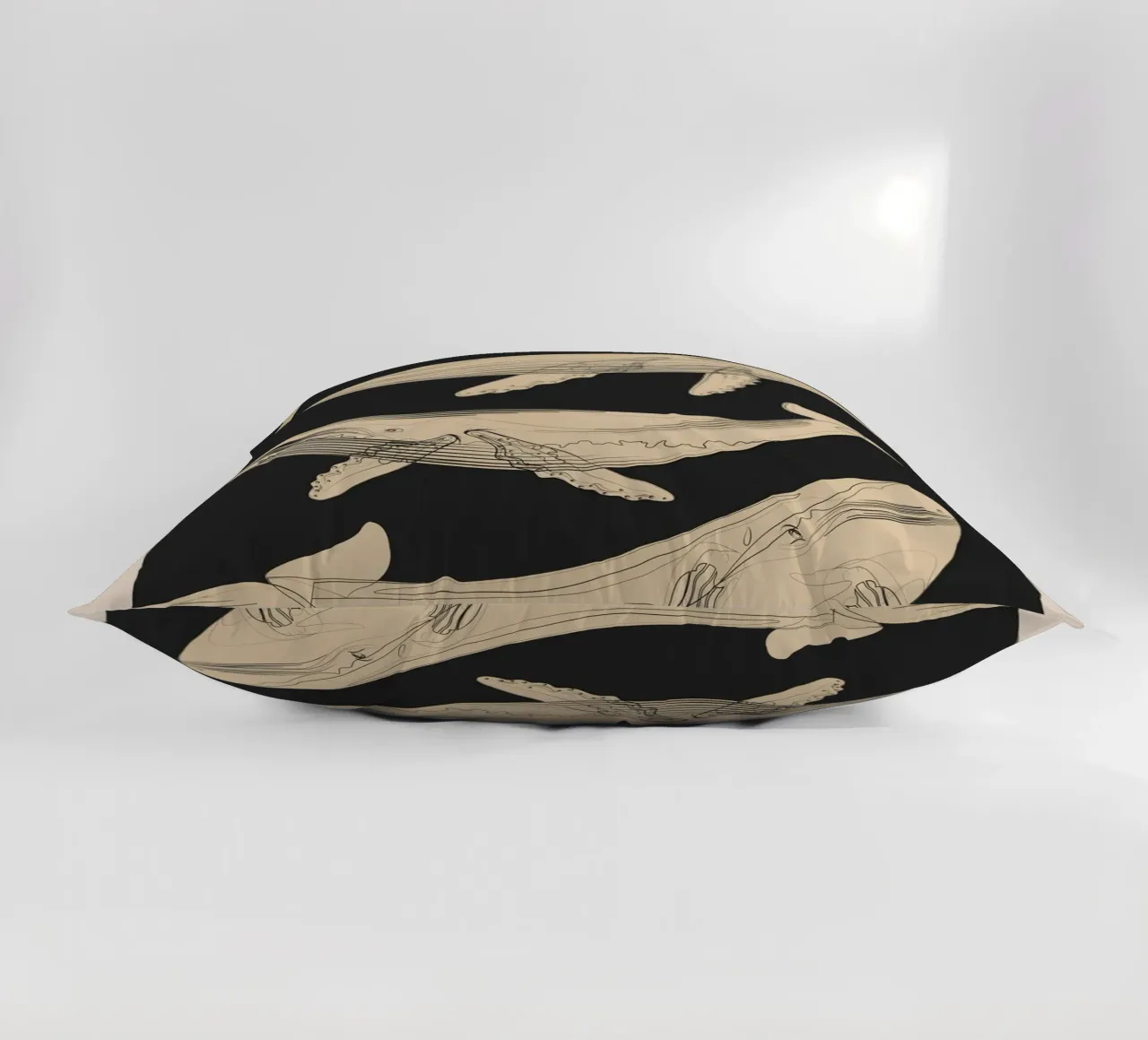 Modern Minimalist Abstract Whales cuscino da Nadjaa