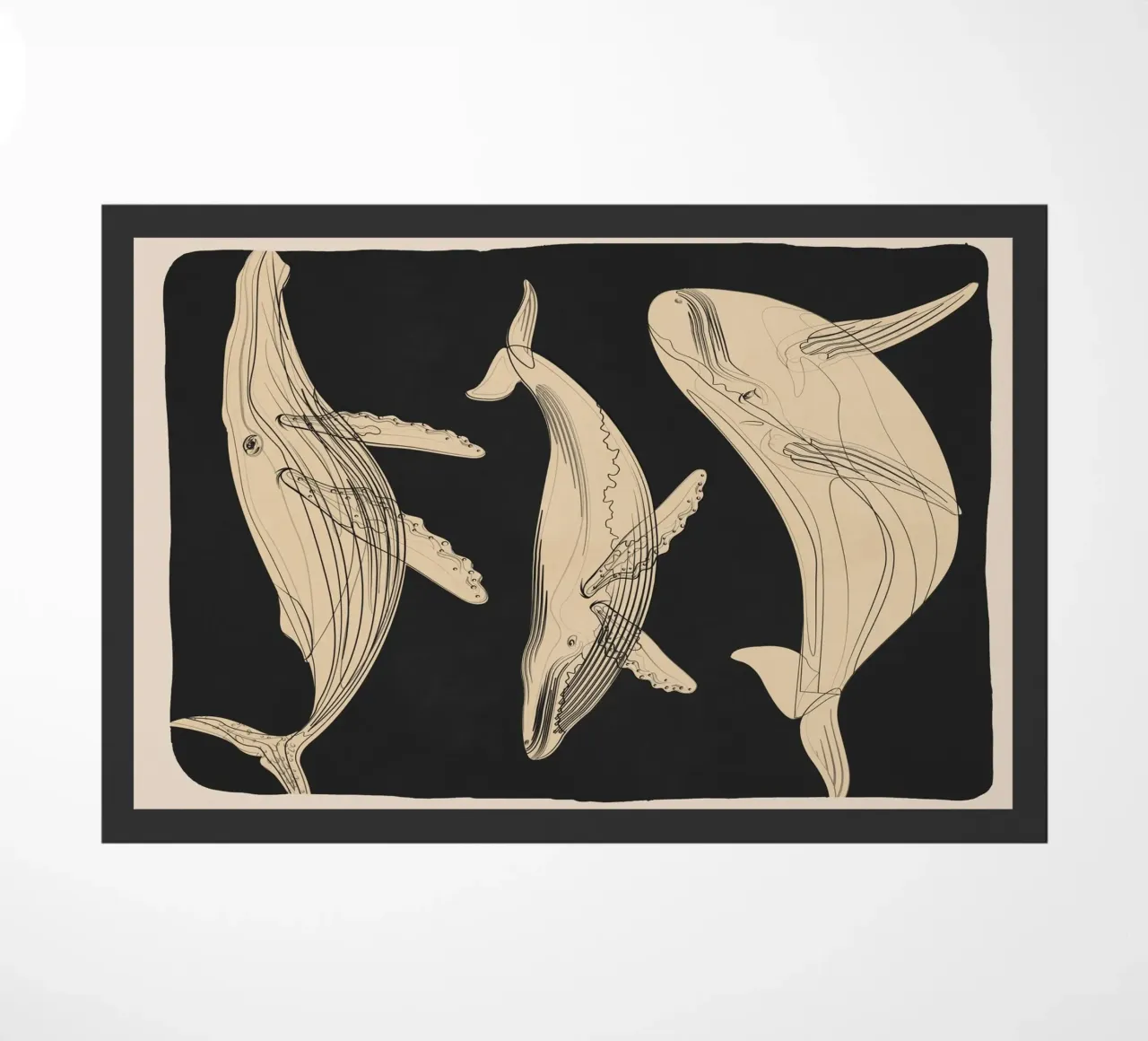 Modern Minimalist Abstract Whales zerbino da Nadjaa