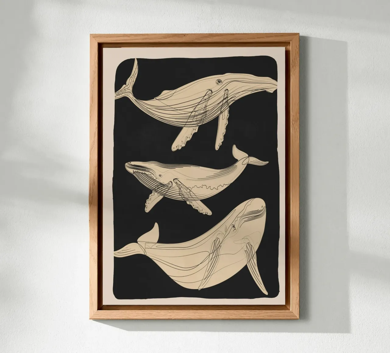 Modern Minimalist Abstract Whales alluminio dibond da Nadjaa