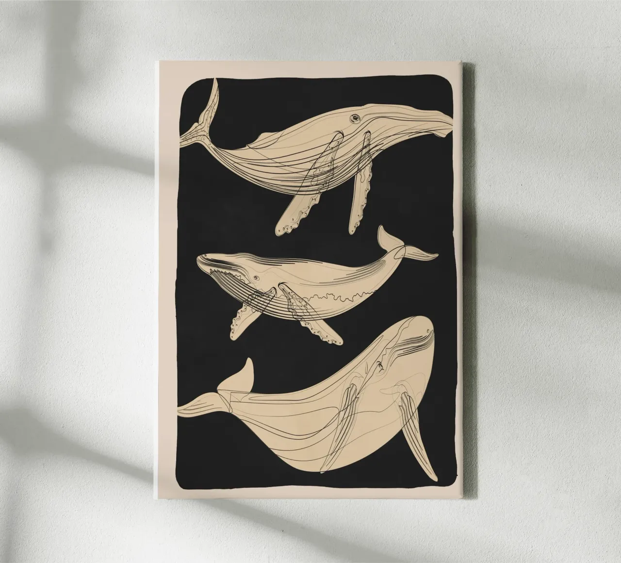 Modern Minimalist Abstract Whales tela da Nadjaa