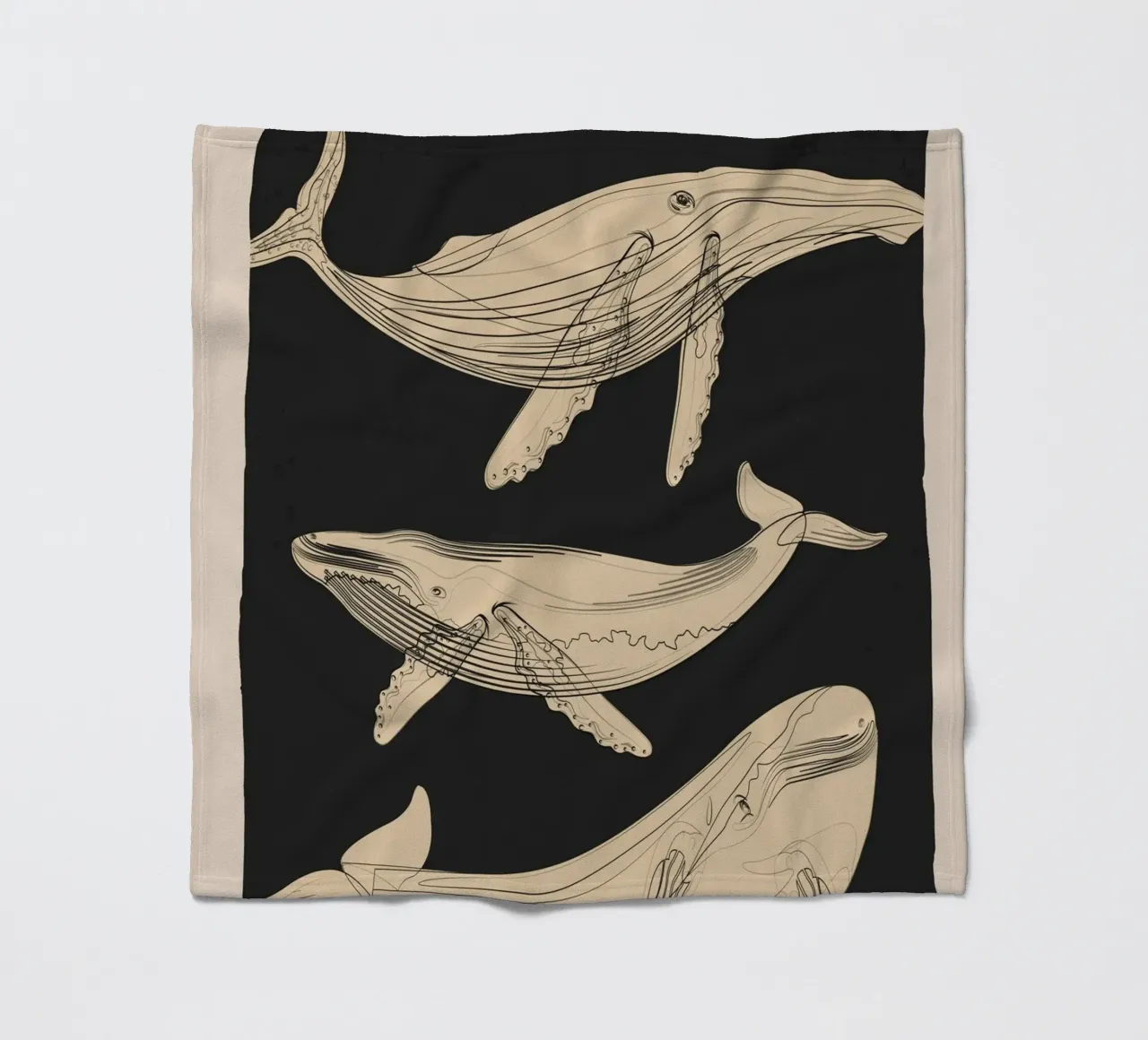 Modern Minimalist Abstract Whales coperta in pile da Nadjaa