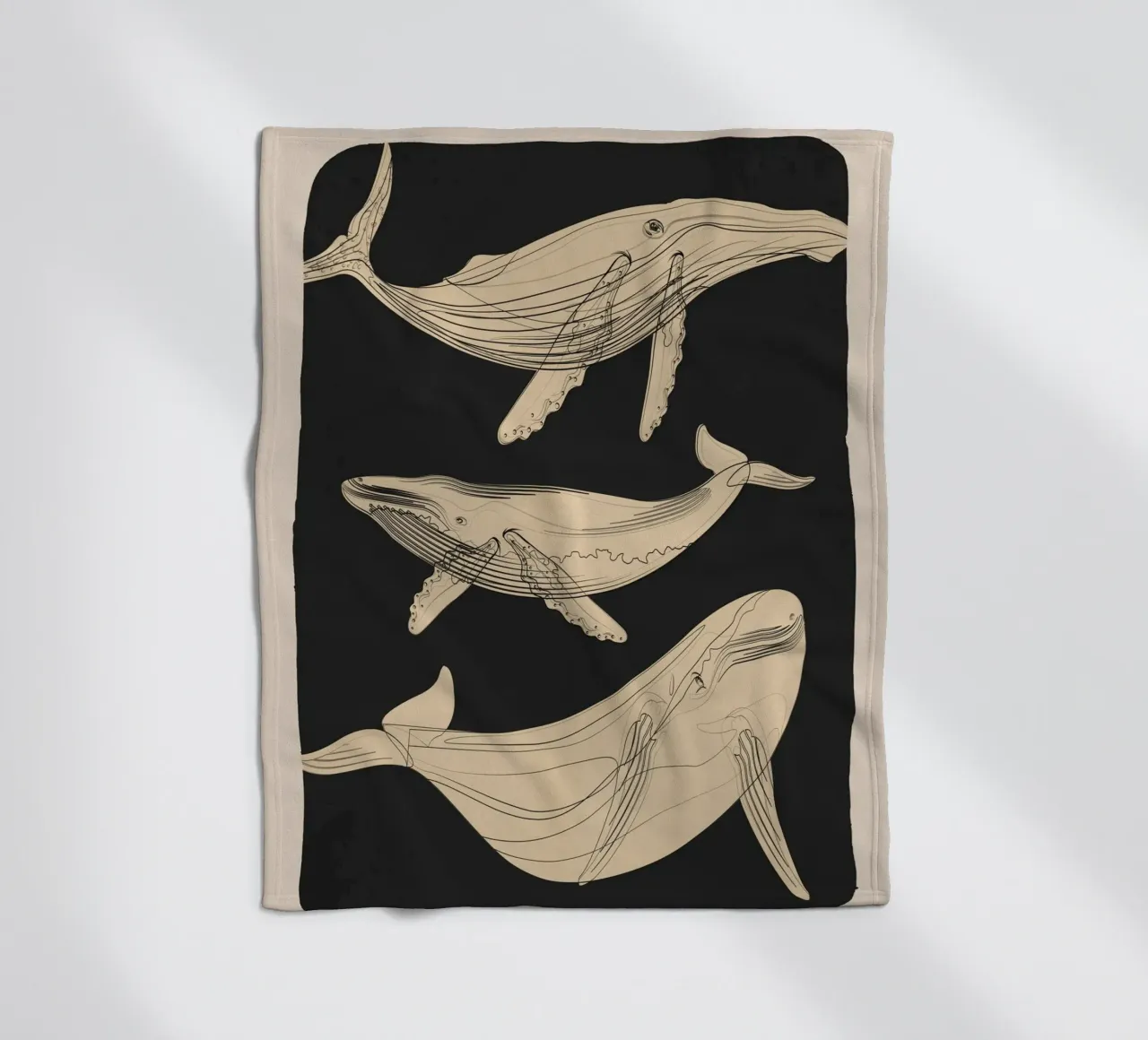 Modern Minimalist Abstract Whales coperta in pile da Nadjaa