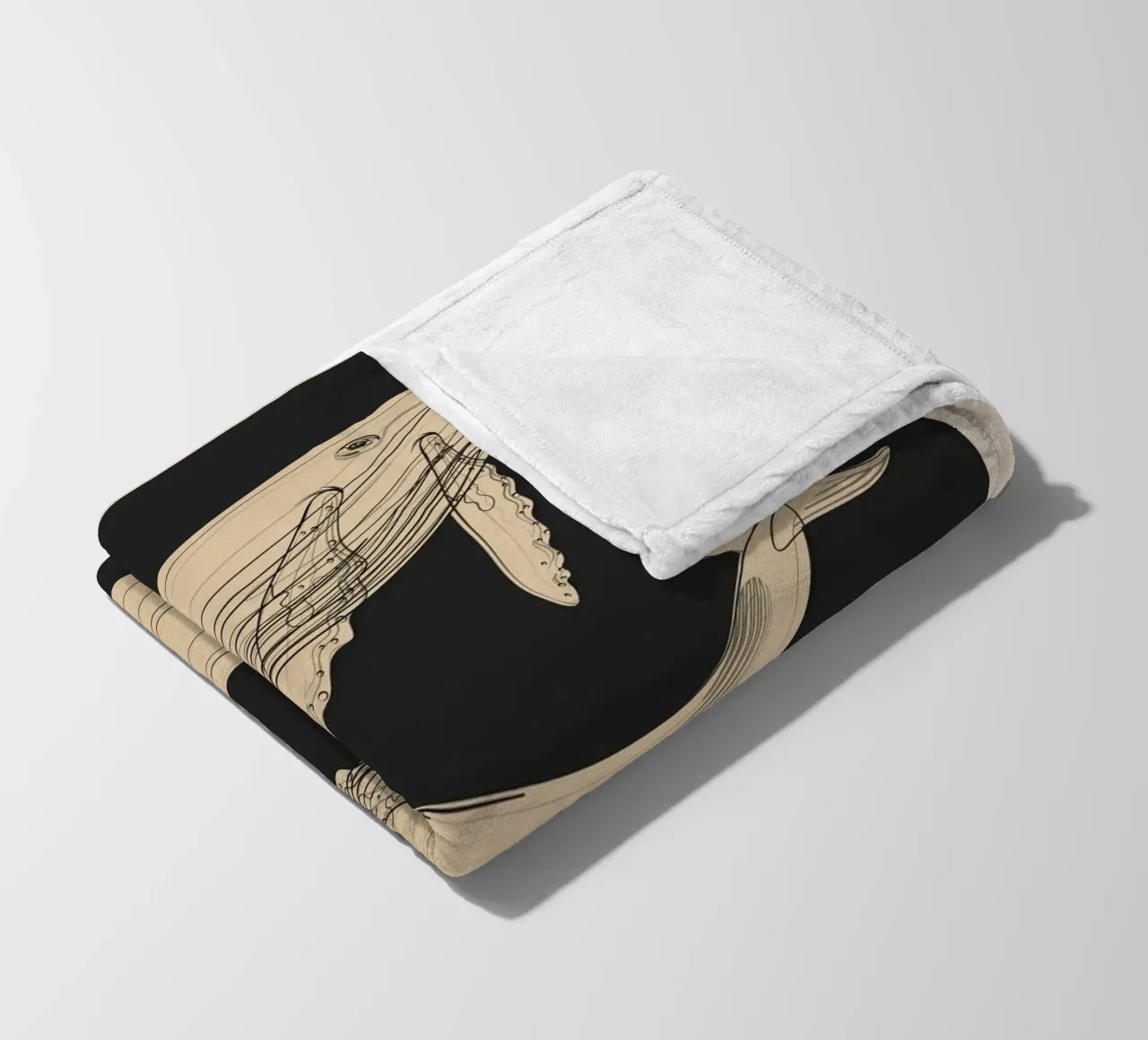 Modern Minimalist Abstract Whales coperta in pile da Nadjaa