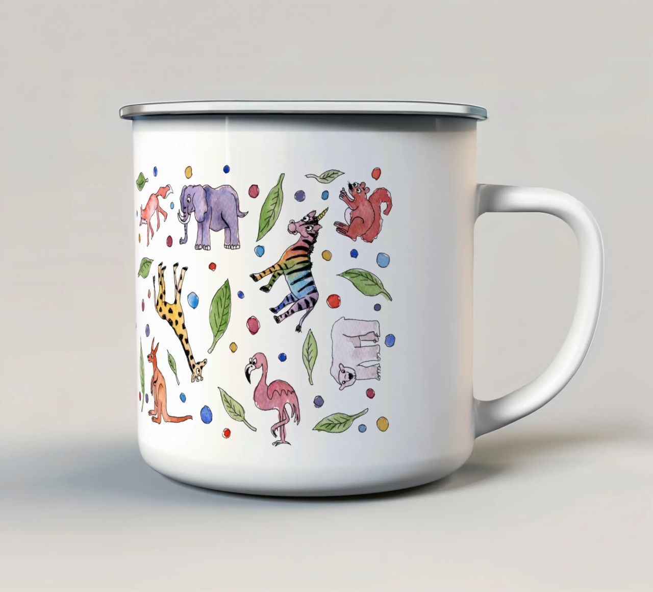 Zoo Animals tazza in smalto da KP Design