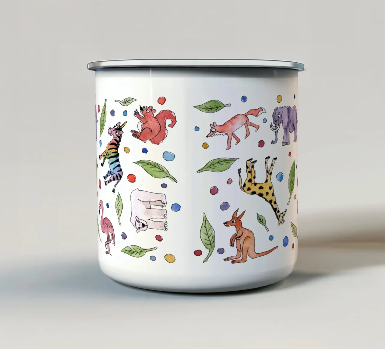 Zoo Animals taza de esmalte de KP Design