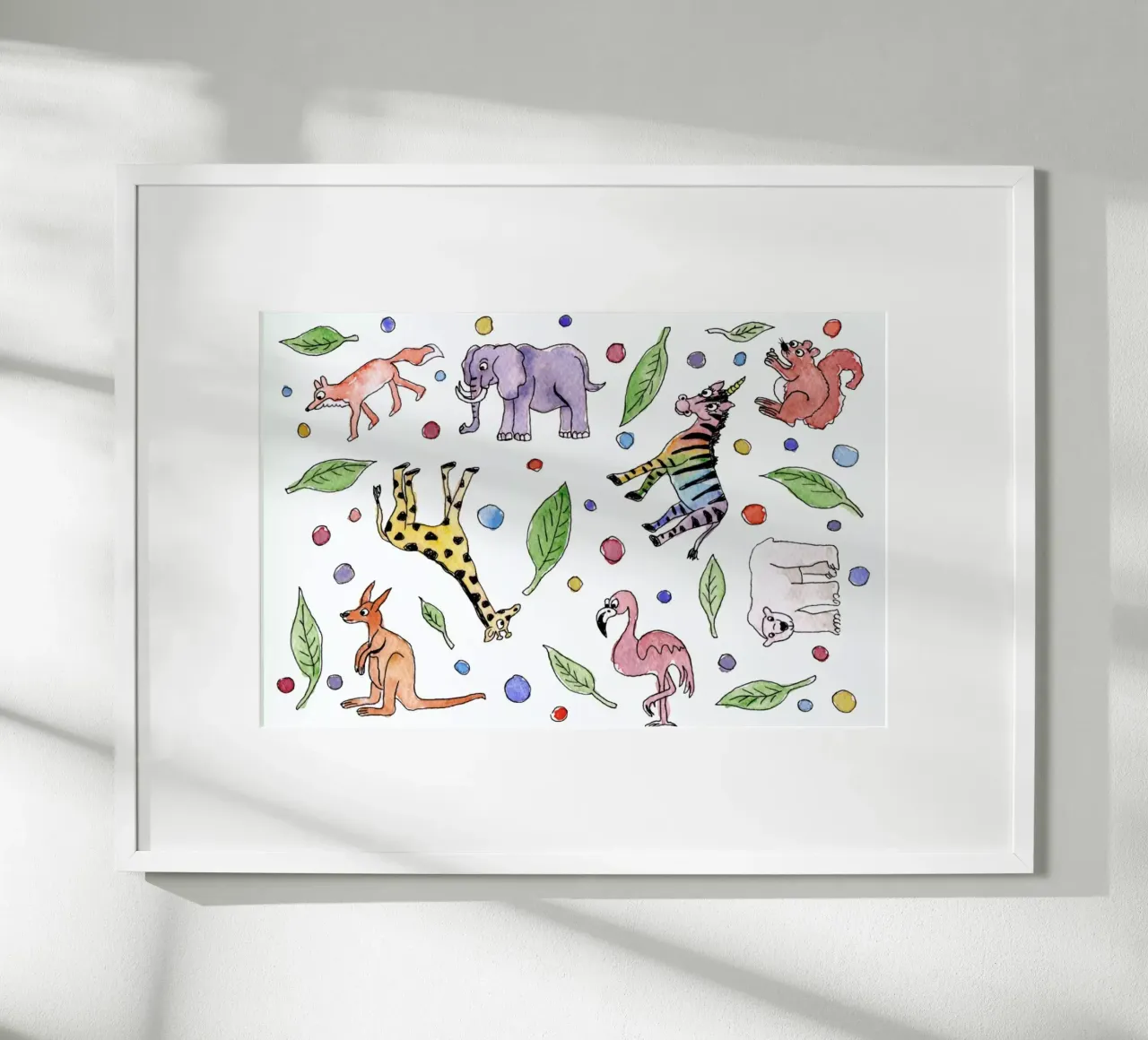 Zoo Animals poster con telaio in alluminio da KP Design
