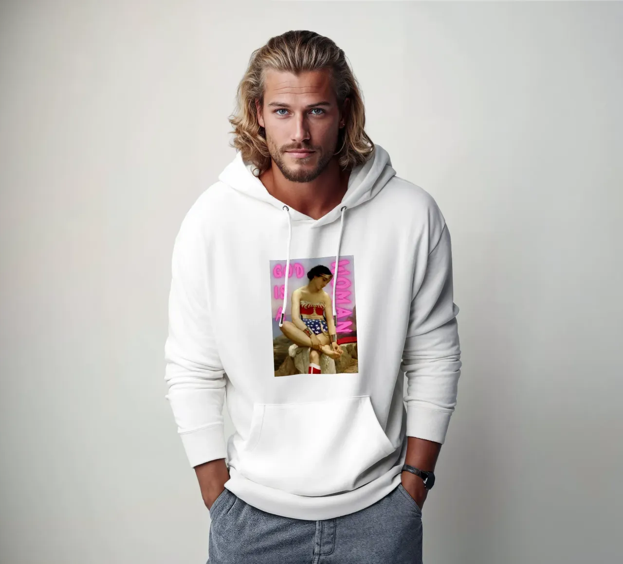 "God Is A Woman" - Pop Art, Remix classico, Empowerment, Femi felpa con cappuccio da NorwesClub