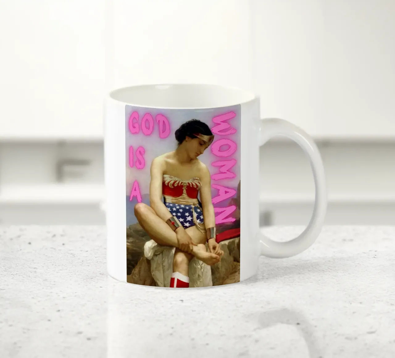 "God Is A Woman" - Pop Art, Remix classico, Empowerment, Femi tazza in ceramica da NorwesClub
