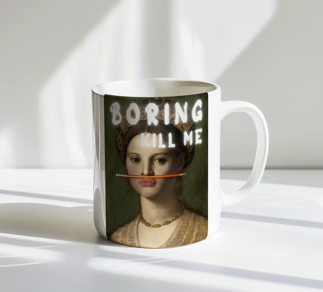 "Noioso, uccidimi" - Pop Art, Remix classico, umoristico, spiritoso tazza in ceramica da NorwesClub
