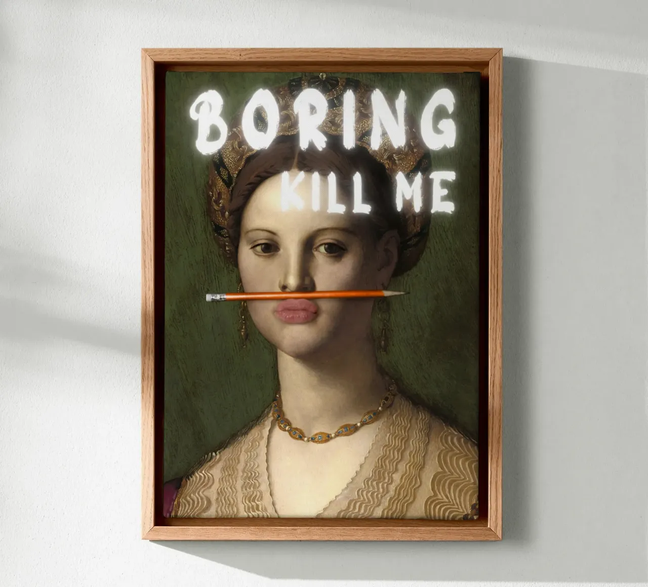 "Boring, Kill Me" - Pop Art, Classic Remix, Humorous, Witty canvas by NorwesClub
