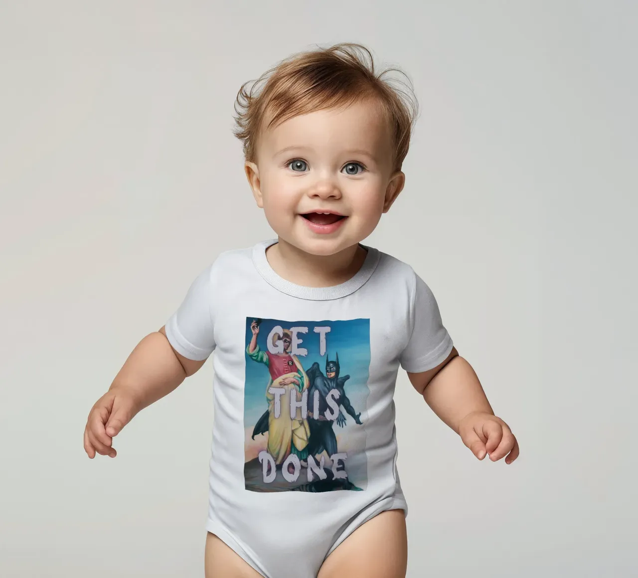 "Get This Done" - Pop-Art, Superhelden-Remix, Motivation, Humo Kurzarm Babybody von NorwesClub