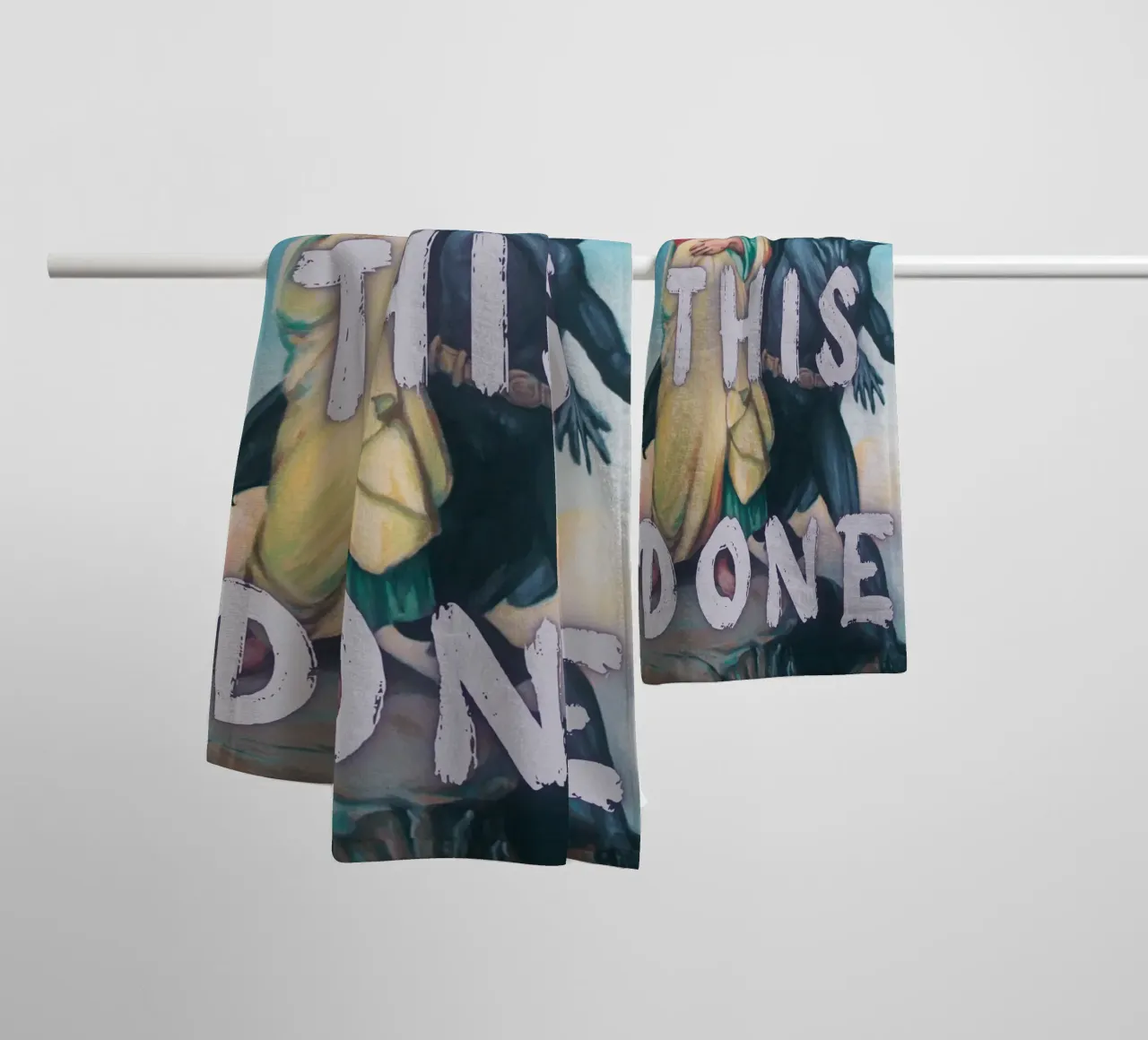 "Get This Done" - Pop-Art, Superhelden-Remix, Motivation, Humo Handtuch von NorwesClub