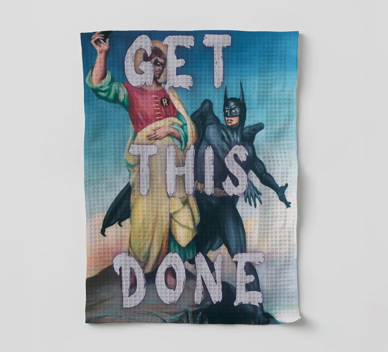 "Get This Done" - Pop-Art, Superhelden-Remix, Motivation, Humo Geschirrtuch von NorwesClub