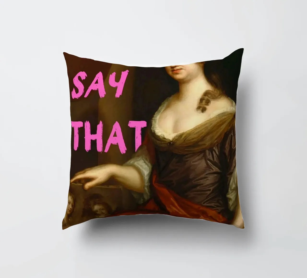 "Non lo dico mai" - Pop Art, Remix classico, Umoristico, Spiritoso cuscino da NorwesClub