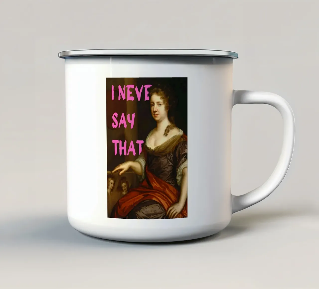 "Non lo dico mai" - Pop Art, Remix classico, Umoristico, Spiritoso tazza in smalto da NorwesClub