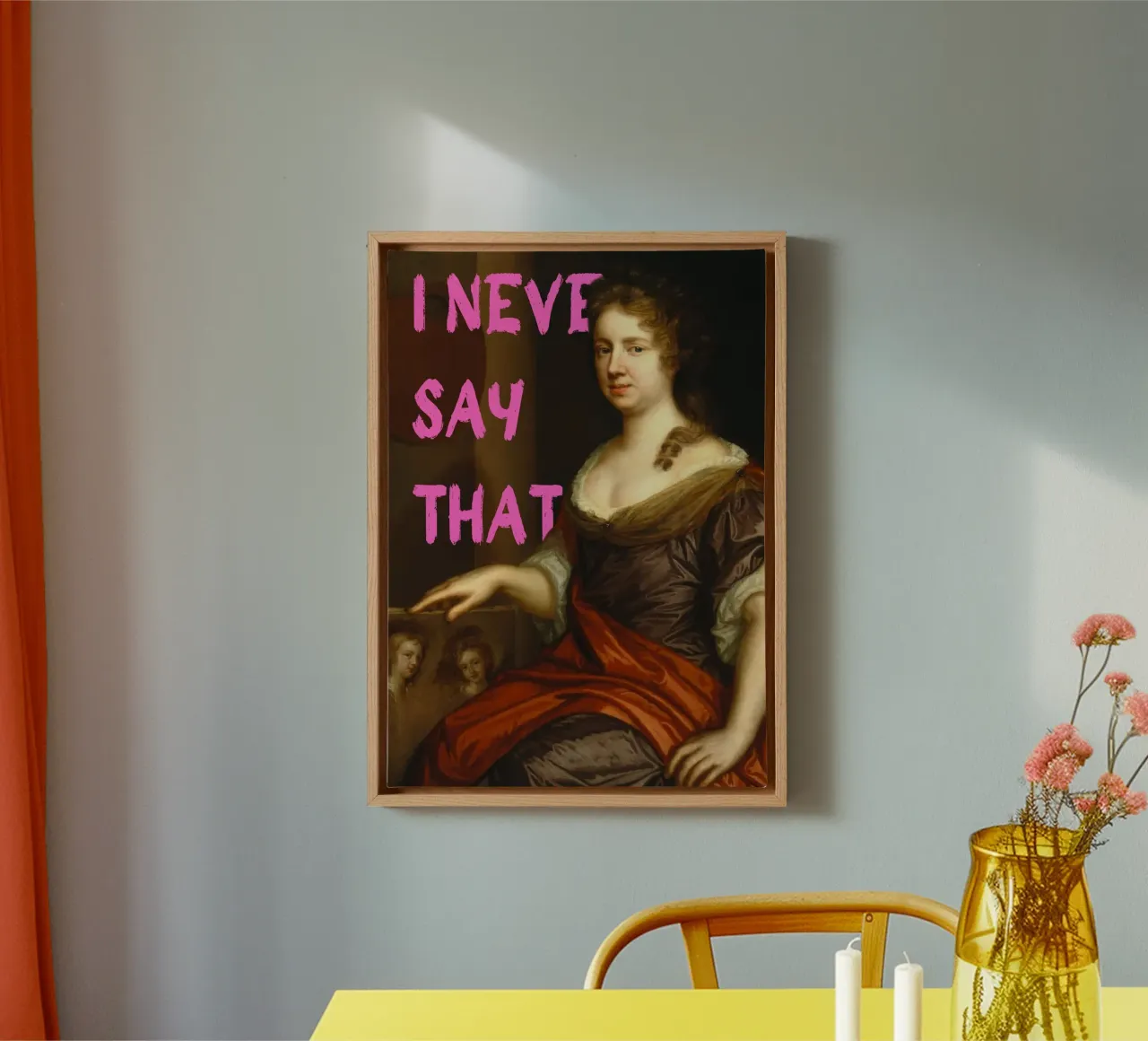 "Non lo dico mai" - Pop Art, Remix classico, Umoristico, Spiritoso tela da NorwesClub