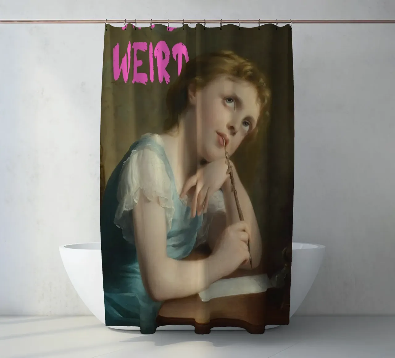 "Stay Weird" - Pop-Art, klassischer Remix, schrullig, ermutigend Duschvorhang von NorwesClub