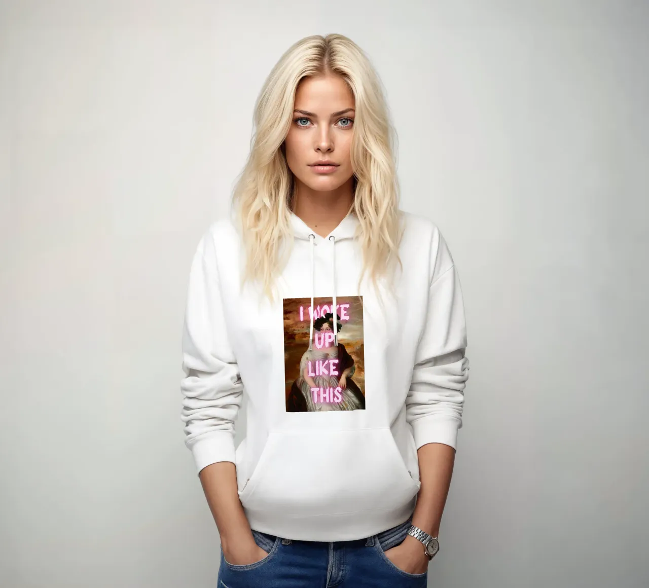 "Woke Up Like This" - Pop Art, Klassischer Remix, Humorvoll, Tren Hoodie von NorwesClub