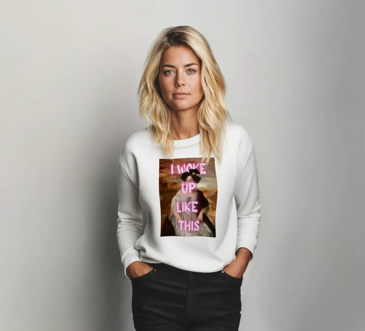 "Woke Up Like This" - Pop Art, Klassischer Remix, Humorvoll, Tren Sweatshirt von NorwesClub