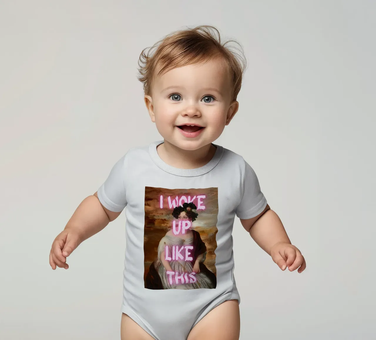 "Woke Up Like This" - Pop Art, Remix classico, Umoristico, Tren body neonato maniche corte da NorwesClub