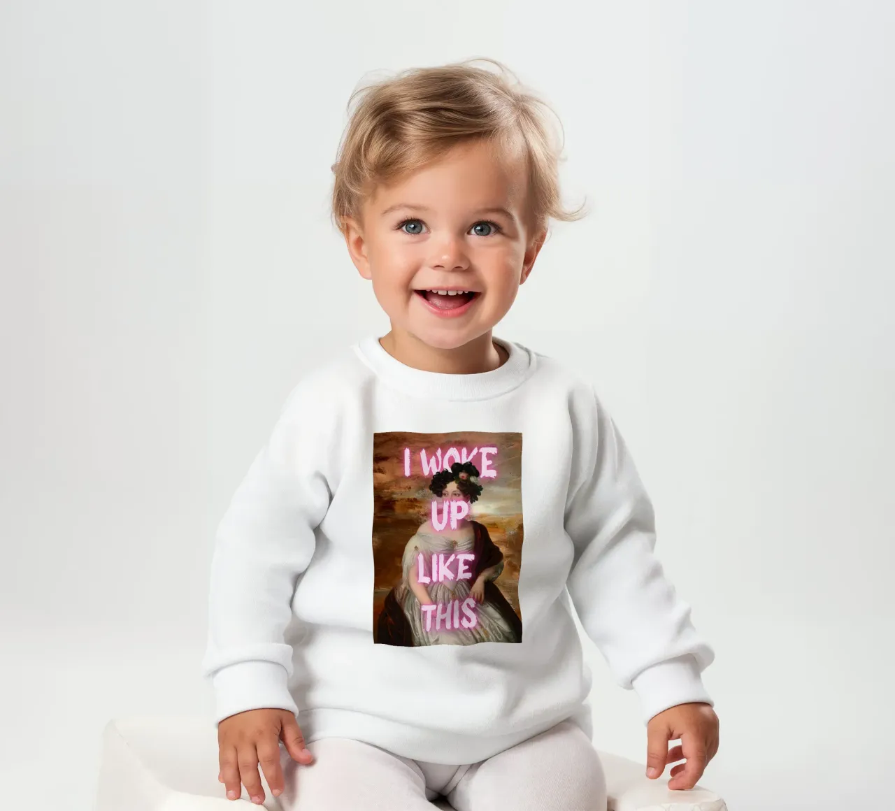 "Woke Up Like This" - Pop Art, Klassischer Remix, Humorvoll, Tren Baby Sweatshirt von NorwesClub