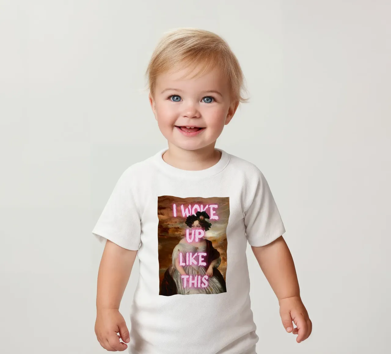"Woke Up Like This" - Pop Art, Klassischer Remix, Humorvoll, Tren Baby T-Shirt von NorwesClub