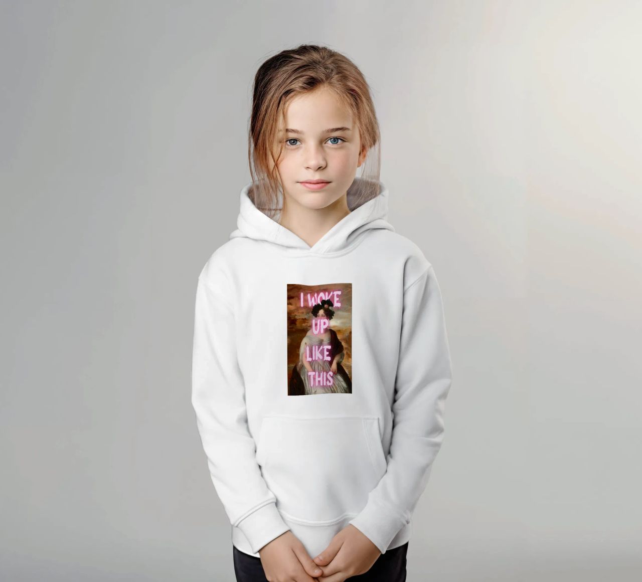 "Woke Up Like This" - Pop Art, Remix classico, Umoristico, Tren felpa bambino con cappuccio da NorwesClub