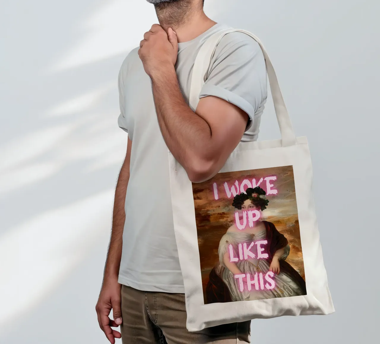 "Woke Up Like This" - Pop Art, Remix classico, Umoristico, Tren borsa in juta da NorwesClub