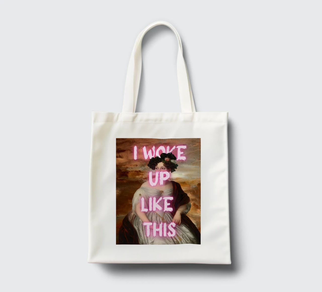 "Woke Up Like This" - Pop Art, Remix classico, Umoristico, Tren borsa in juta da NorwesClub