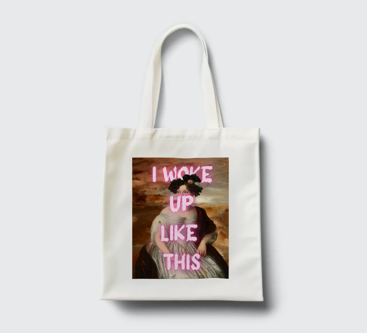 "Woke Up Like This" - Pop Art, Remix classico, Umoristico, Tren borsa in juta da NorwesClub