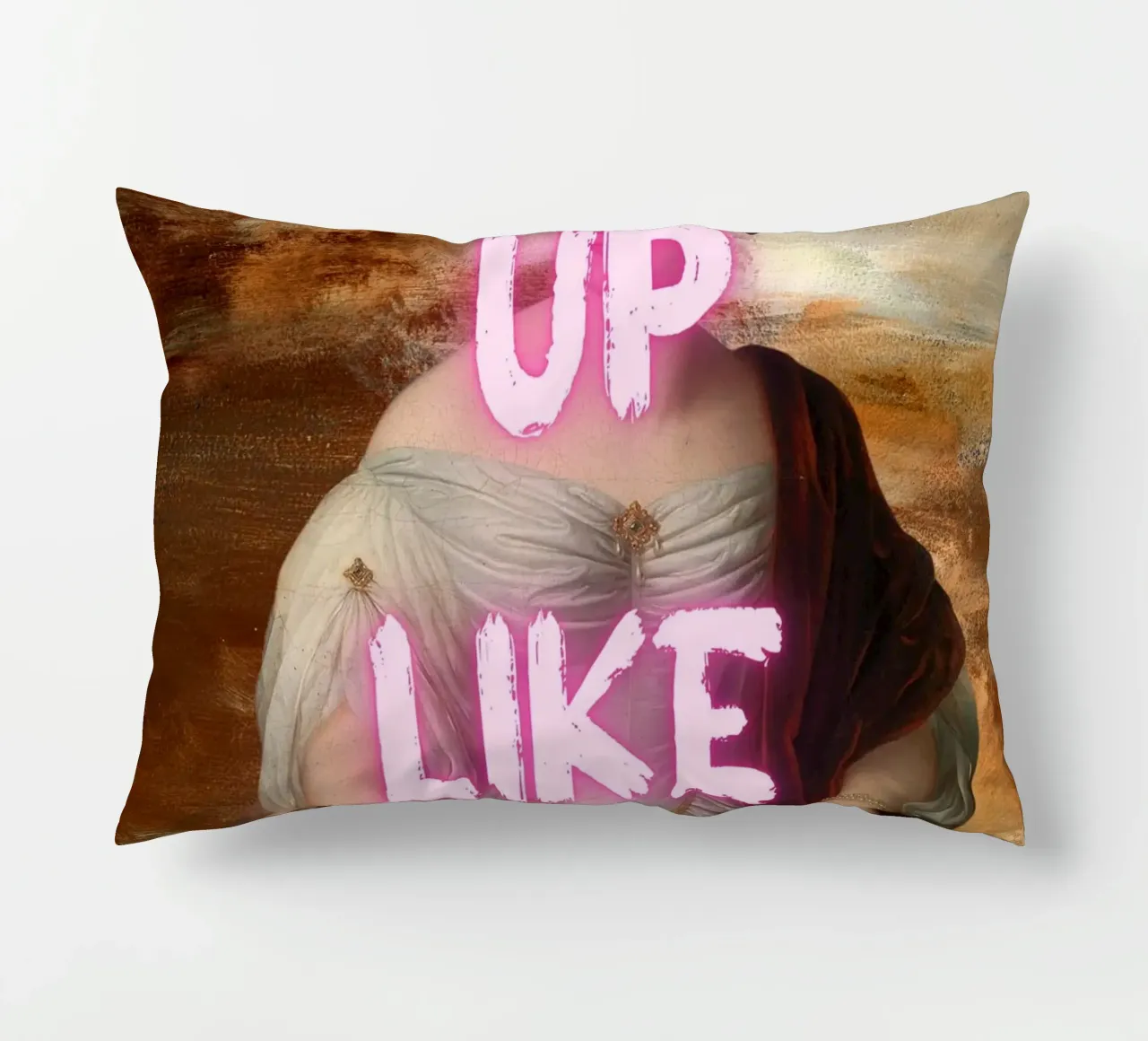 "Woke Up Like This" - Pop Art, Classic Remix, Humorous, Tren decorative cushion by NorwesClub
