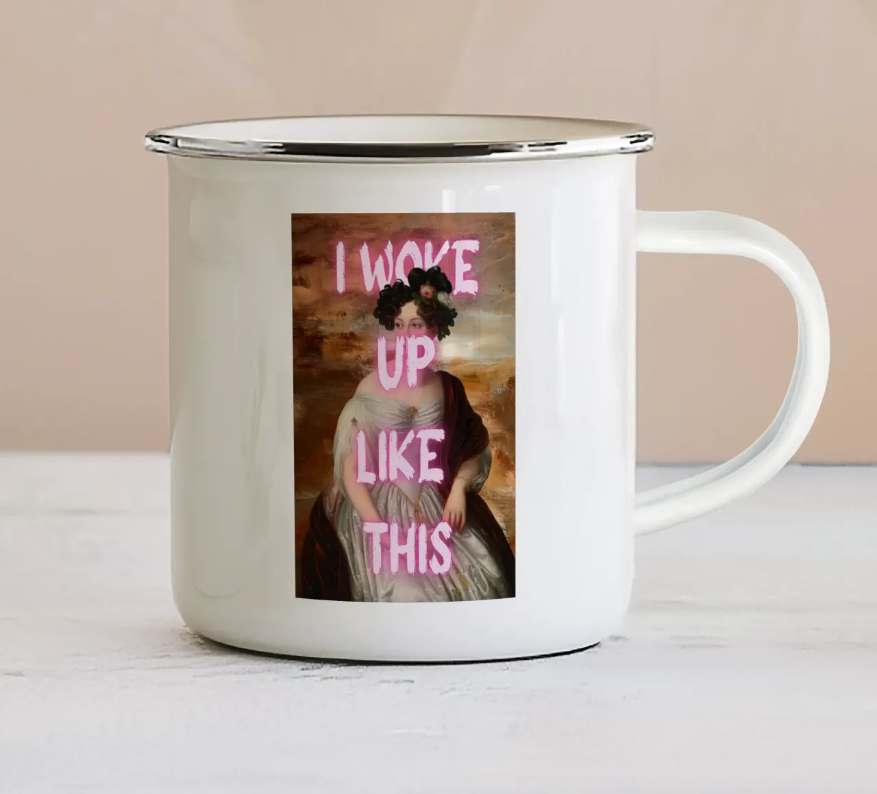 "Woke Up Like This" - Pop Art, Remix classico, Umoristico, Tren tazza in smalto da NorwesClub