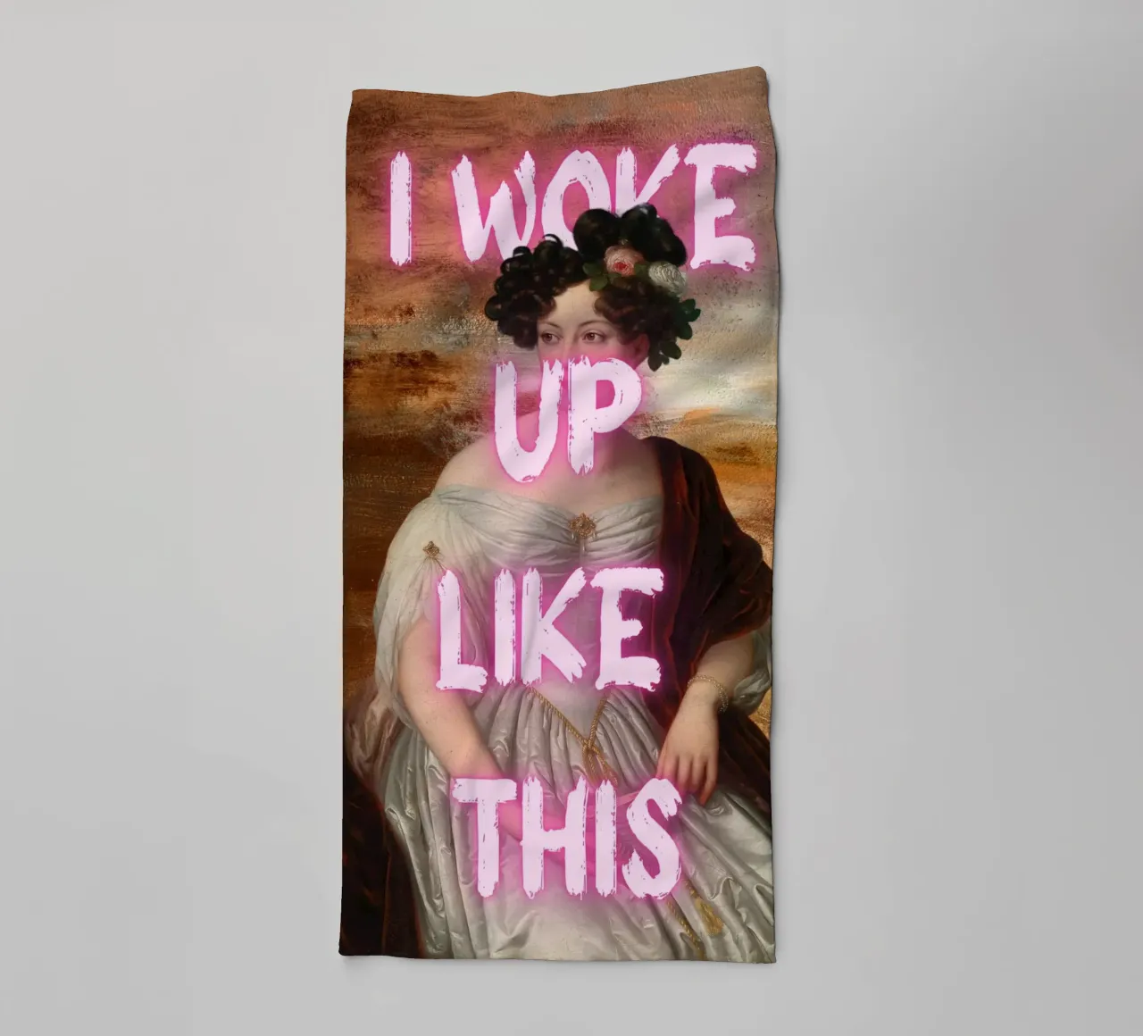 "Woke Up Like This" - Pop Art, Klassischer Remix, Humorvoll, Tren Handtuch von NorwesClub