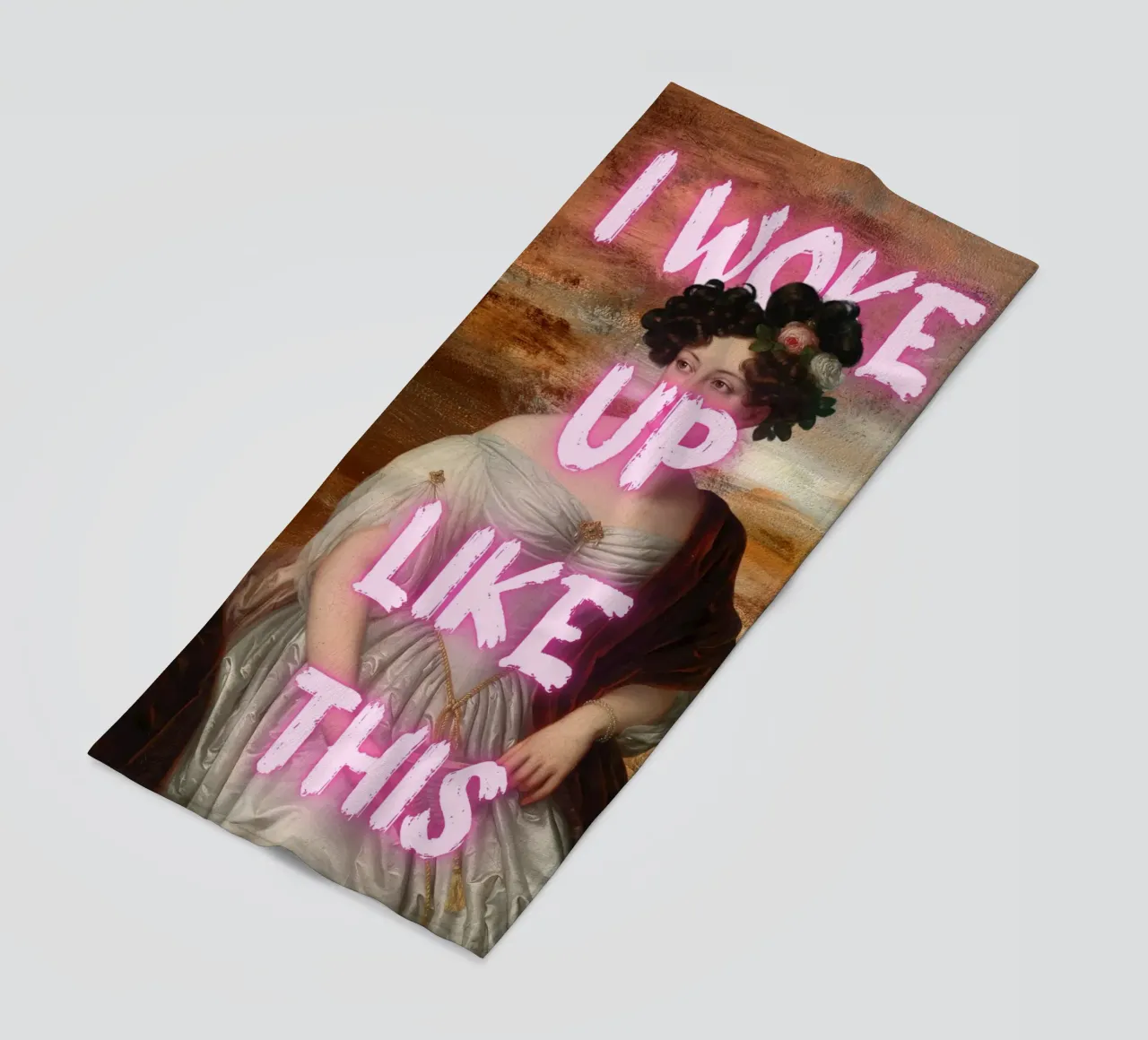 "Woke Up Like This" - Pop Art, Remix classique, Humour, Tren serviette de plage de NorwesClub