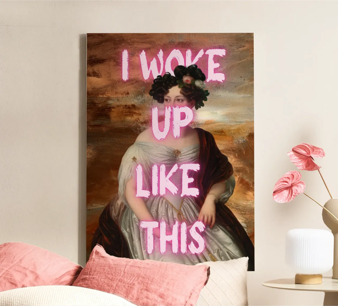 "Woke Up Like This" - Pop Art, Classic Remix, Humorous, Tren canvas by NorwesClub