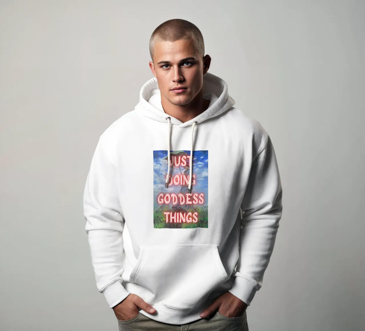 "Goddess Things" - Remezcla Impresionista, Empoderamiento, Pink Ae sudadera con capucha de NorwesClub
