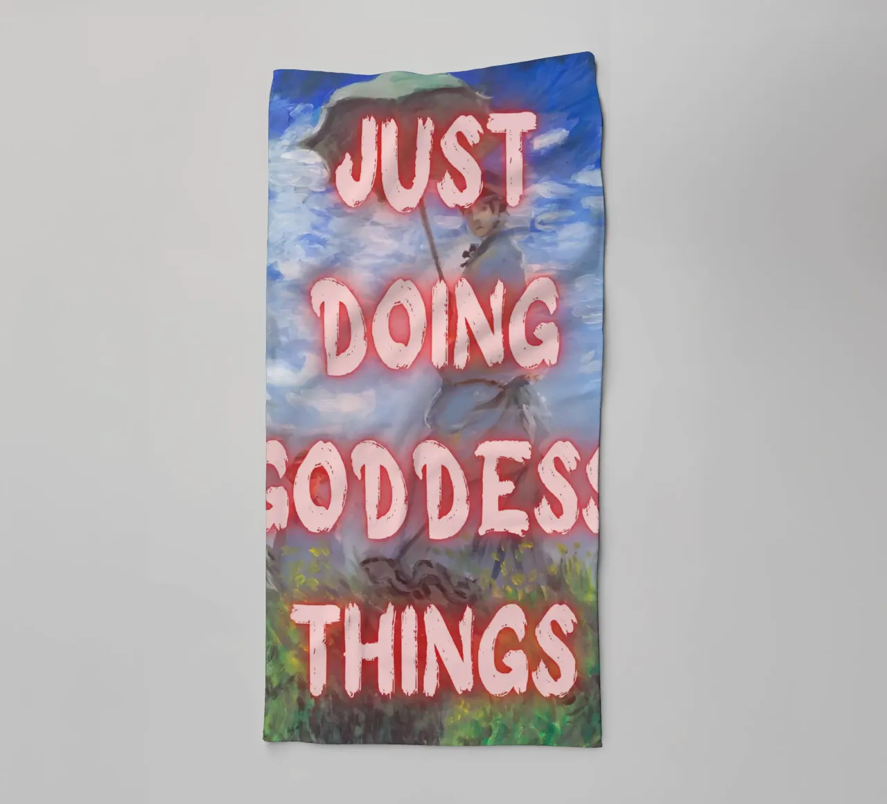 "Goddess Things" - Remezcla Impresionista, Empoderamiento, Pink Ae toalla de baño de NorwesClub