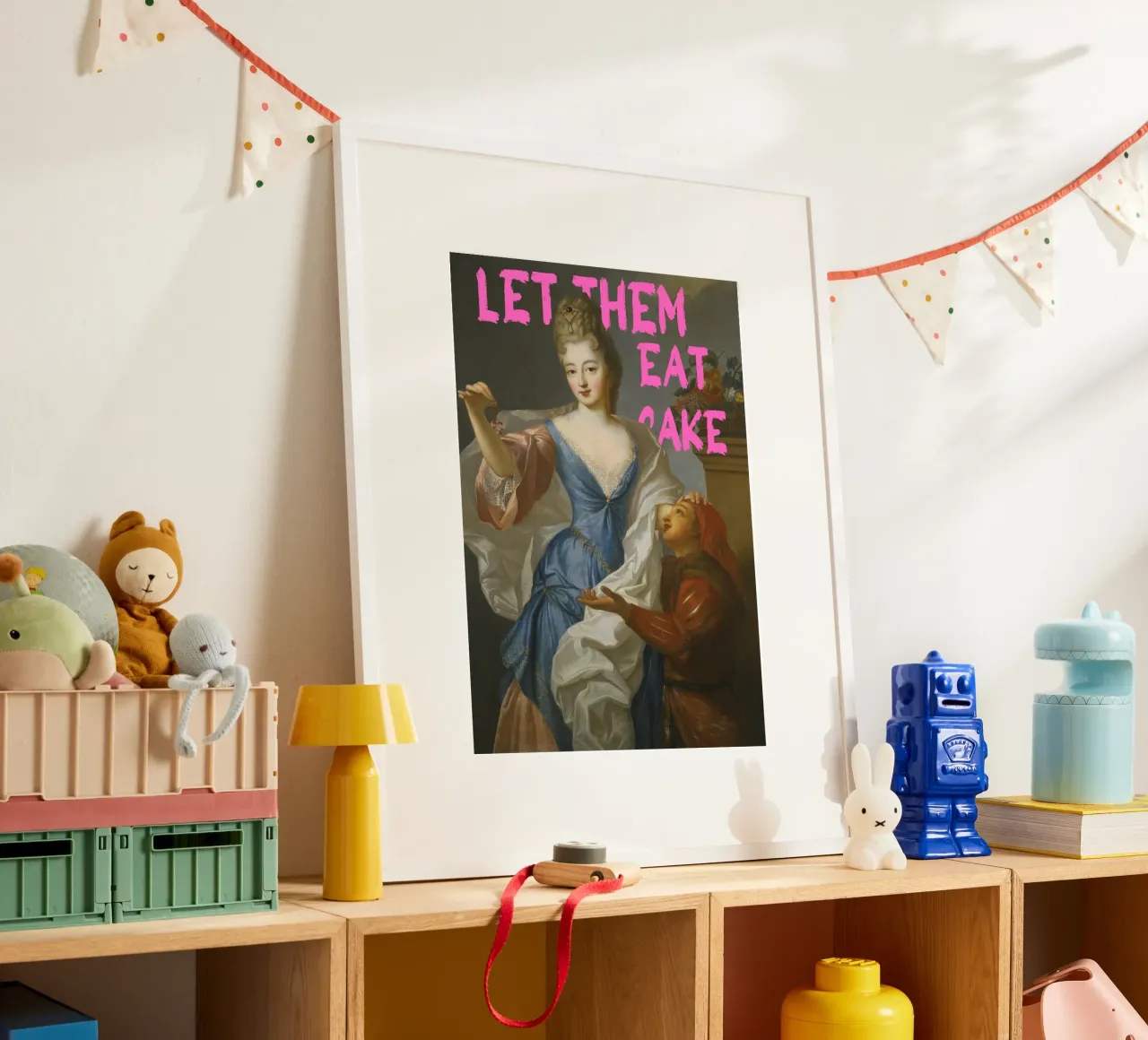"Let Them Eat Cake" - Pop Art, Maria Antonietta, Iconic, Bol poster con telaio in plastica da NorwesClub