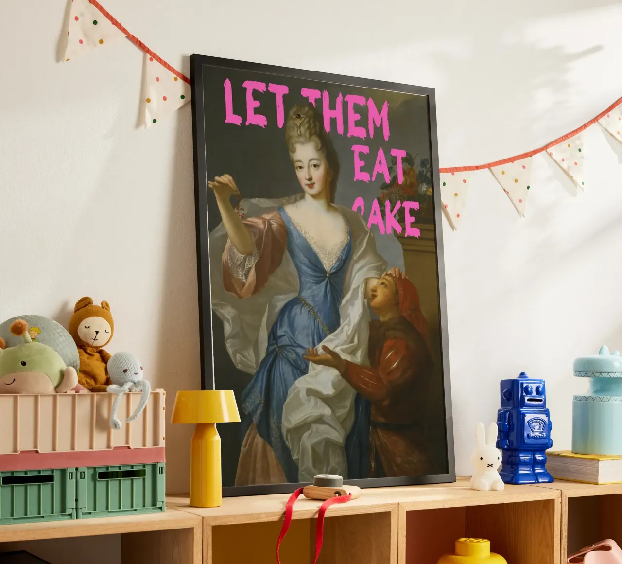 "Let Them Eat Cake" - Pop Art, Maria Antonietta, Iconic, Bol poster con telaio in plastica da NorwesClub
