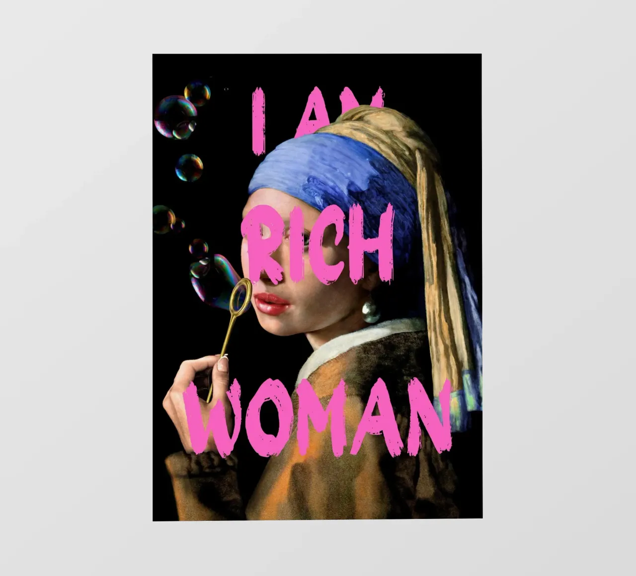 "Donna ricca con perla" - Vermeer Remix, Pop Art, Lusso, Pi pellicola backlit da NorwesClub