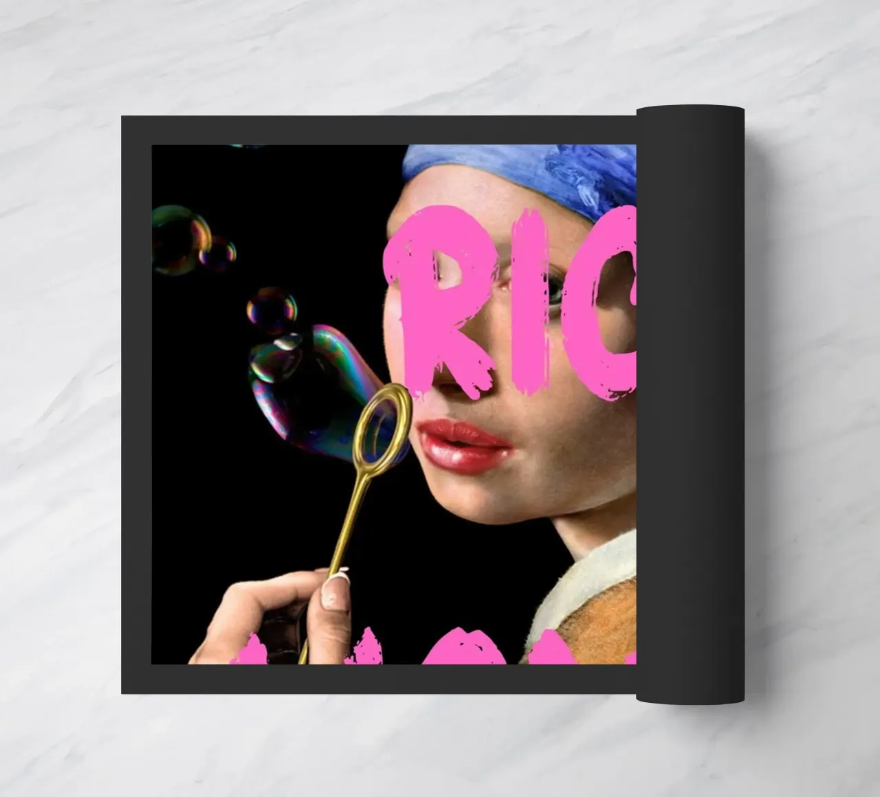"Donna ricca con perla" - Vermeer Remix, Pop Art, Lusso, Pi zerbino da NorwesClub