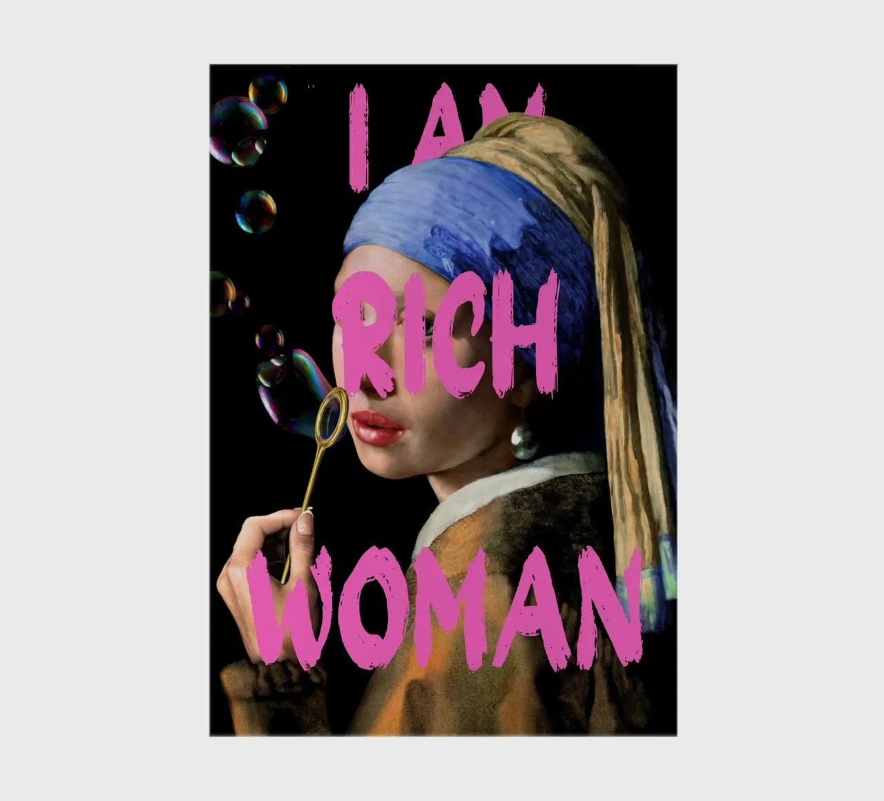 "Femme riche à la perle - Vermeer Remix, Pop Art, Luxe, Pi carnet de notes de NorwesClub
