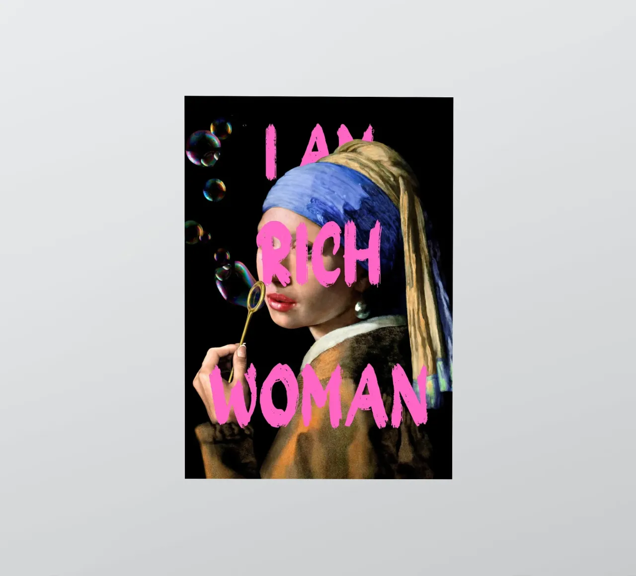 "Femme riche à la perle - Vermeer Remix, Pop Art, Luxe, Pi autocollant de NorwesClub