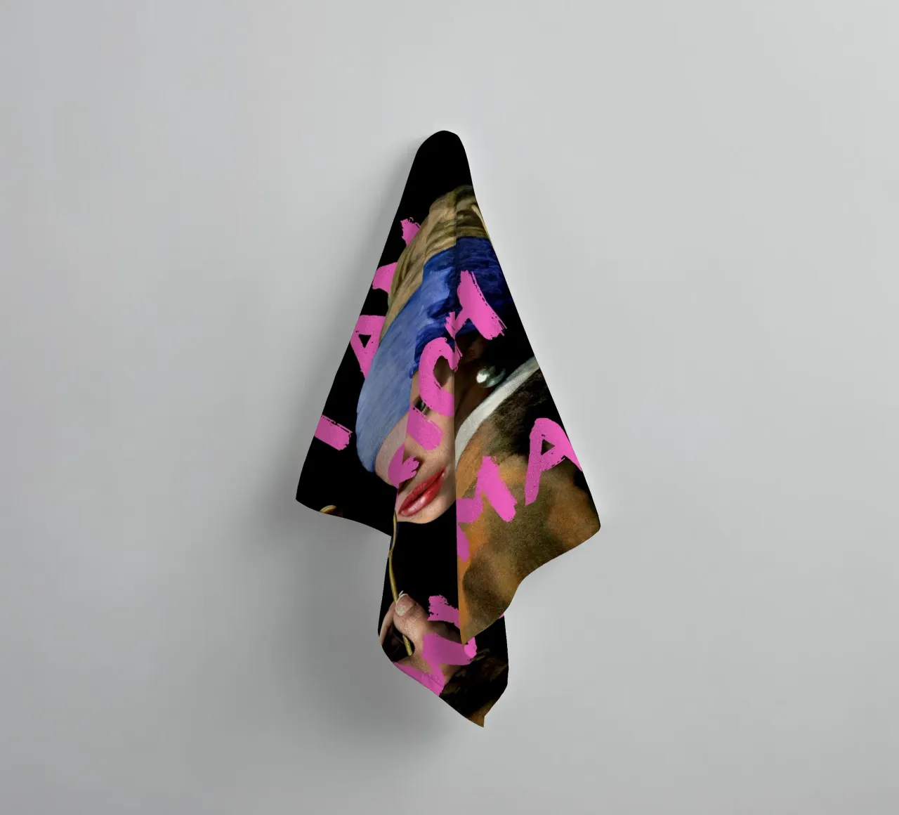 "Donna ricca con perla" - Vermeer Remix, Pop Art, Lusso, Pi asciugamano da bagno da NorwesClub