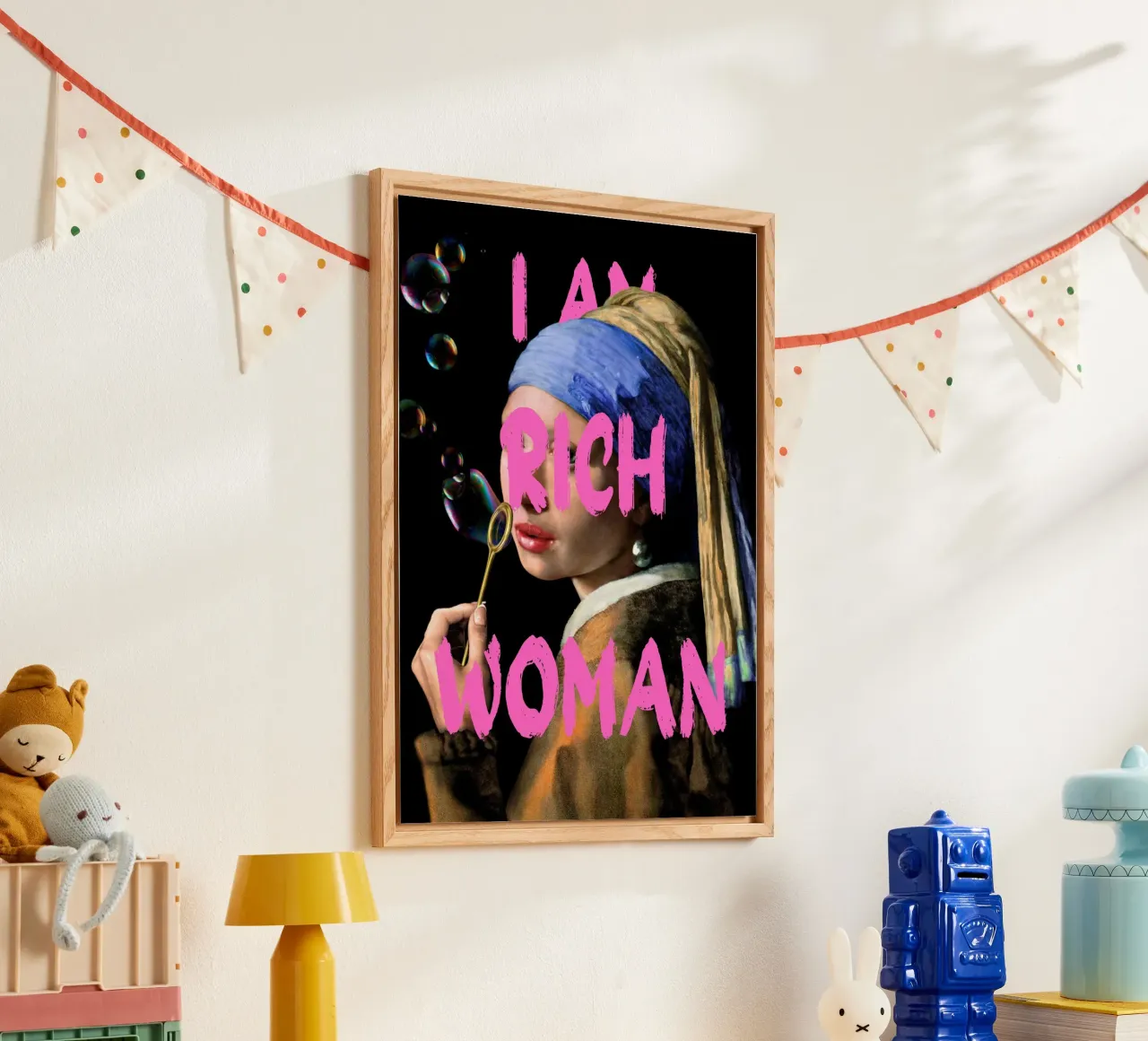 "Donna ricca con perla" - Vermeer Remix, Pop Art, Lusso, Pi plexiglass da NorwesClub