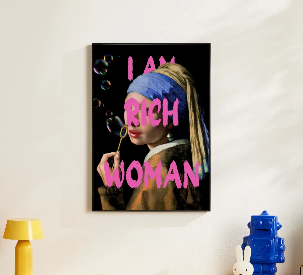 "Donna ricca con perla" - Vermeer Remix, Pop Art, Lusso, Pi alluminio dibond da NorwesClub